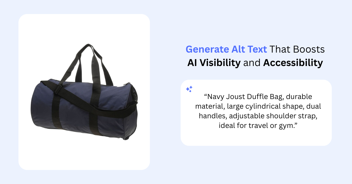 AltReadable platform interface showing AI-powered alt text generation