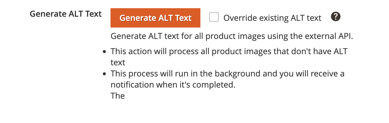 Initial sync for all products in Magento admin panel