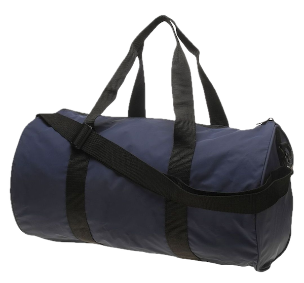 Sample product image showing a navy blue duffle bag